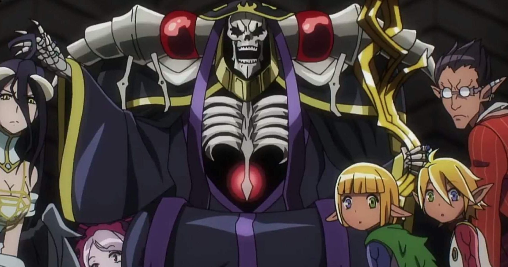 Overlord, anime, ainz ooal gown, momonga, black, gold, undead