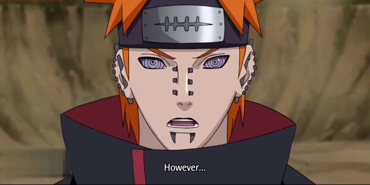 Pain talking to Naruto in Naruto Shippuden.