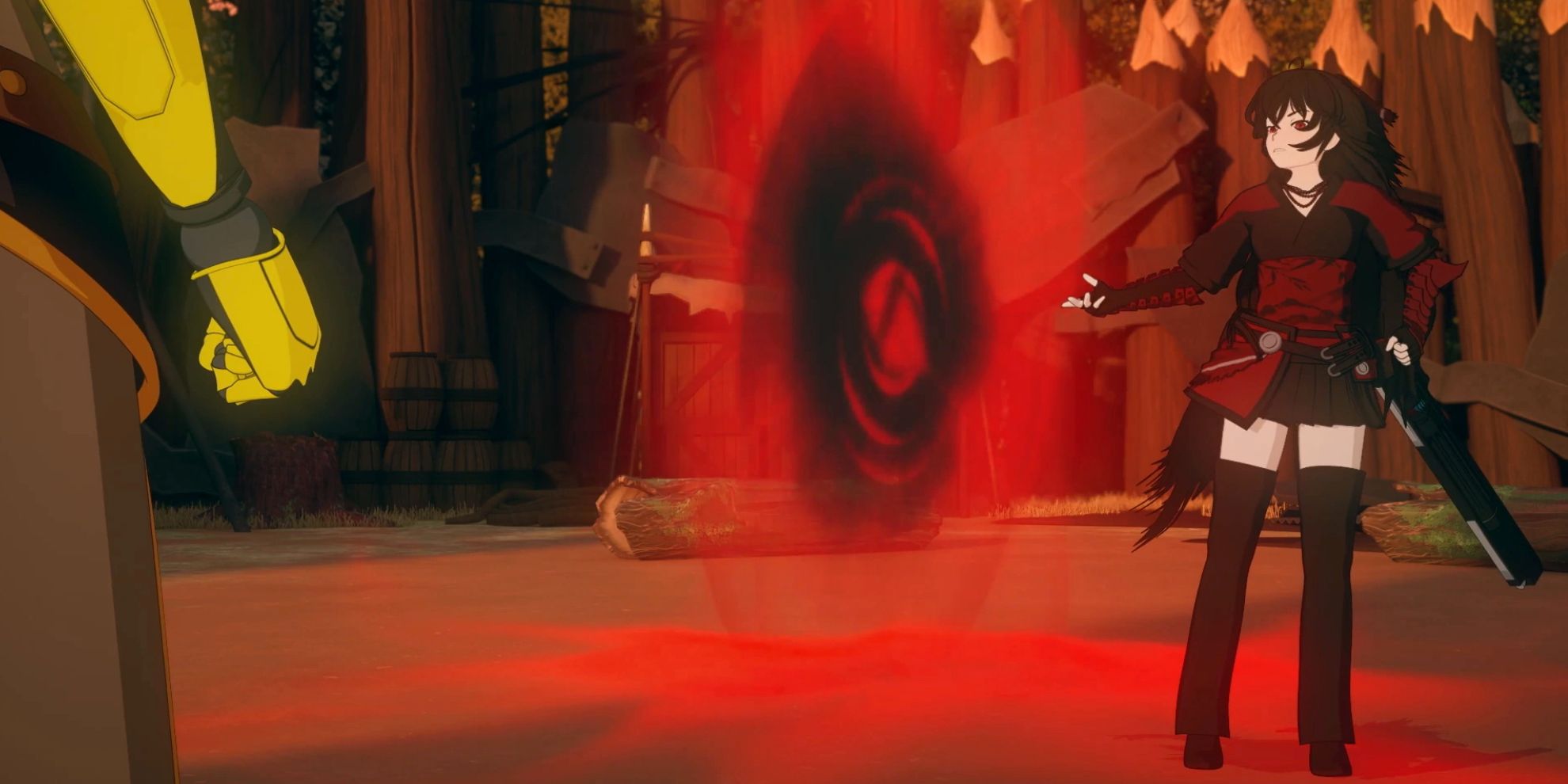 Raven Uses Her Semblance To Create Portals In RWBY