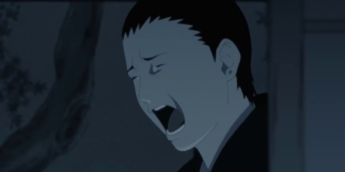Shikamaru Nara finally sheds tears over the loss of his mentor, Asuma Sarutobi, during Episode 82 — titled "Team 10" — of Naruto: Shippuden