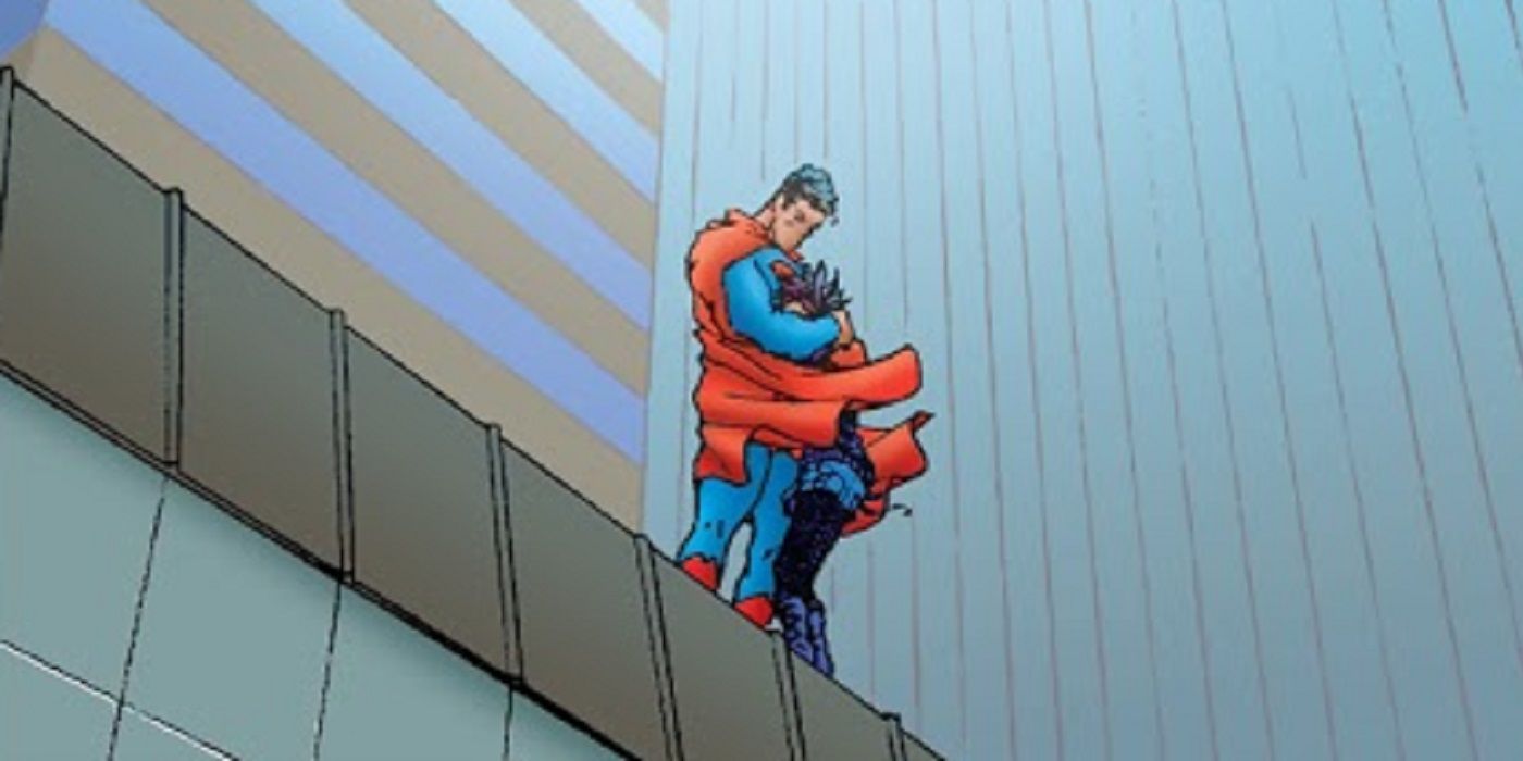 Superman hugging Regan in All-Star Superman