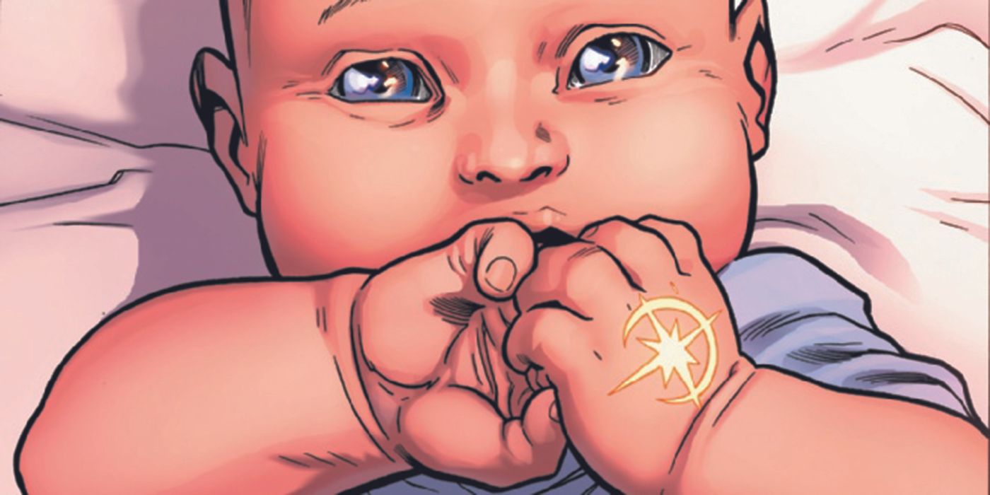 Brandy as an infant with the Star Brand on her hand in the Avengers