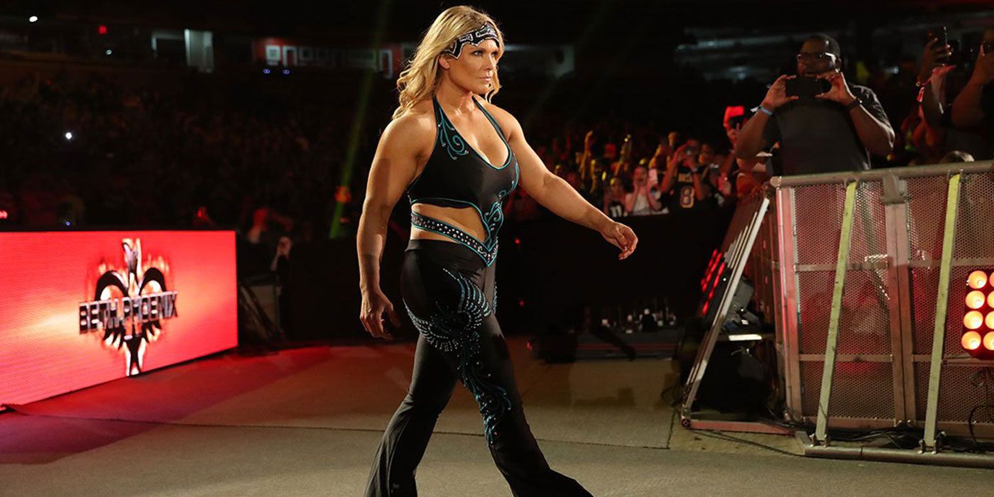 Beth Phoenix walking to the ring at the Royal Rumble