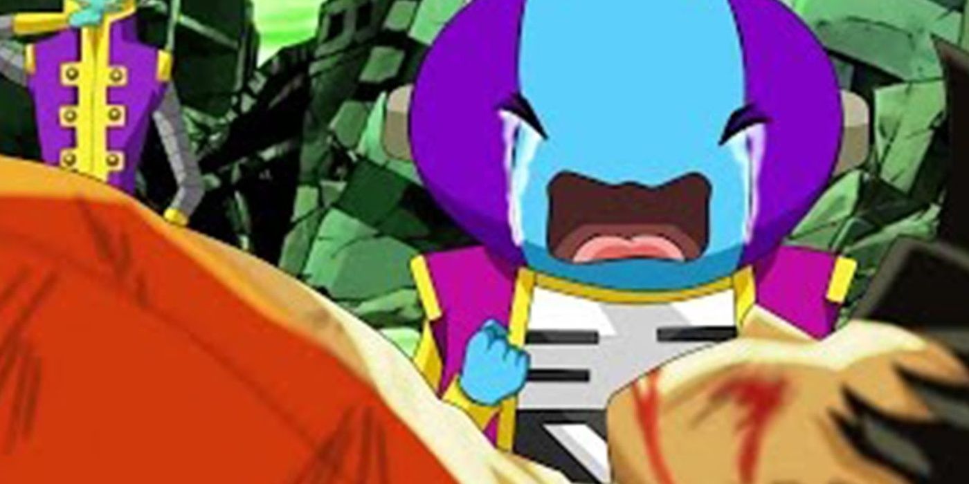 Zeno cries over fallen Goku in Dragon Ball Super