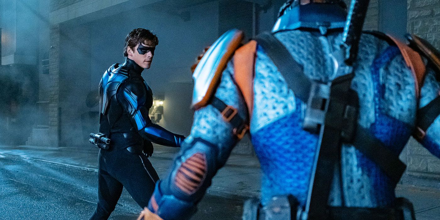 Nightwing versus Deathstroke in the Titans TV show