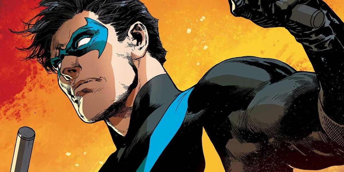 DC Comics's Nightwing winding up for a punch
