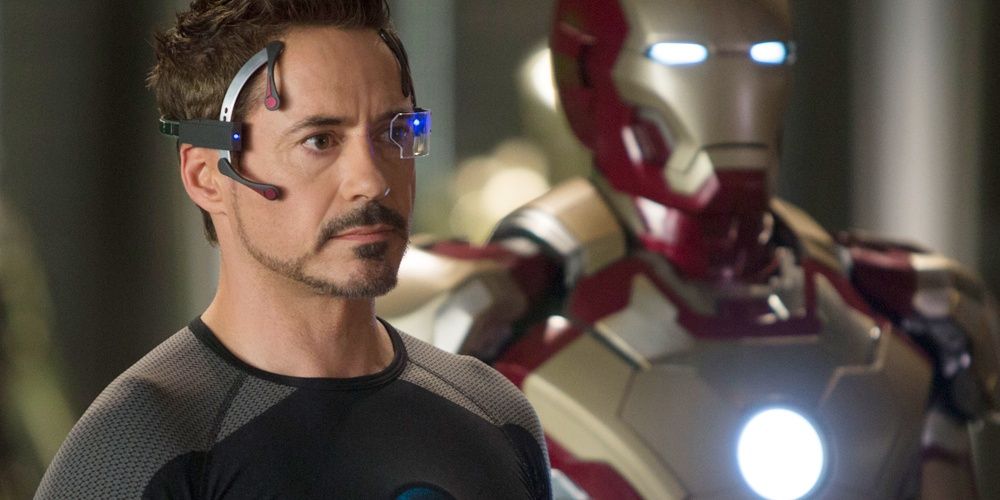 Tony Stark with the Iron Man suit