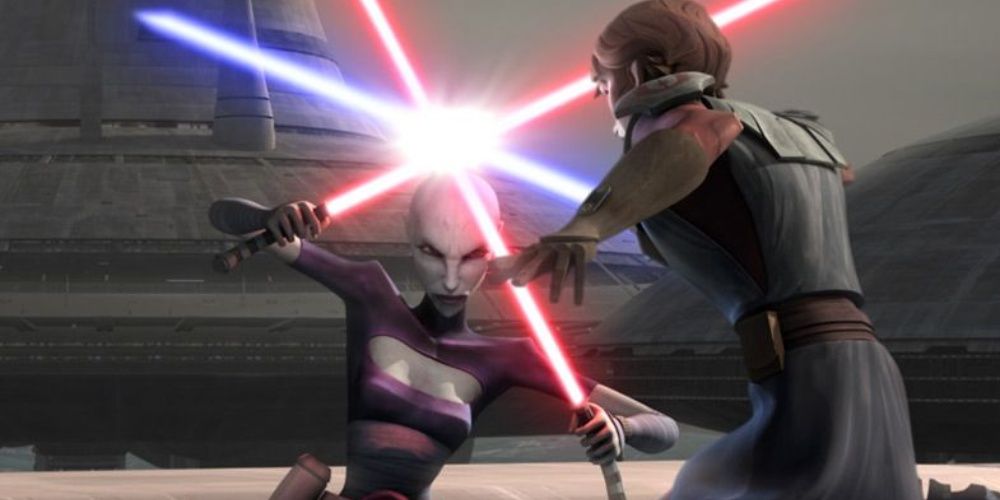 Asajj Ventress Lightsaber Battle Anakin Skywalker The Clone Wars