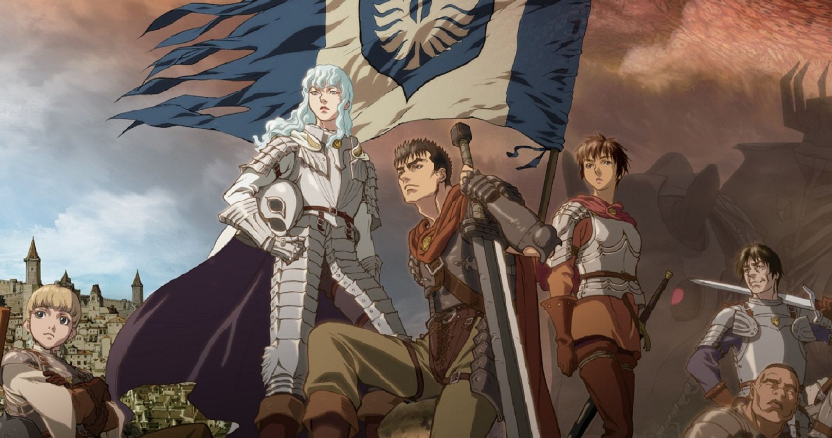 guts, casca, and griffith as the band of the hawk