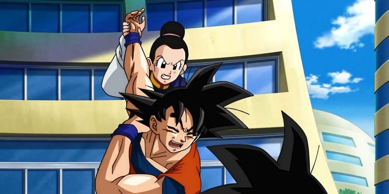 Chi-Chi restrains Goku in Dragon Ball Super