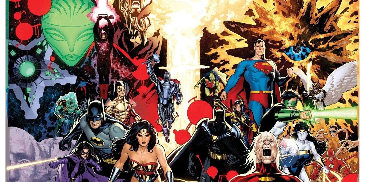 La Liga de la Justicia y sus villanos en la portada de DC One Million