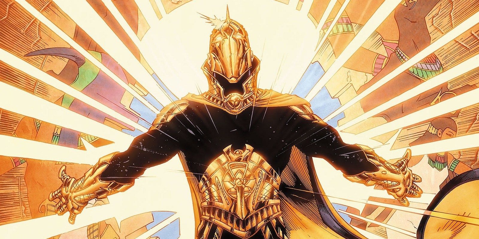Doctor Fate using his powerful magical abilities