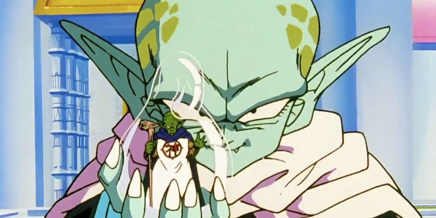 Garlic Jr. atrapa a Kami en un pequeño frasco de vidrio en Dragon Ball Z.