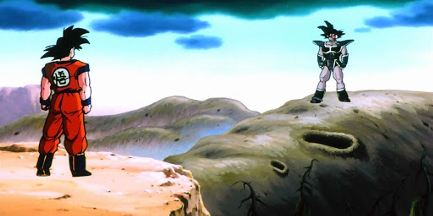 Goku e Turles enfrentam-se para a batalha em Dragon Ball Z: Tree of Might.