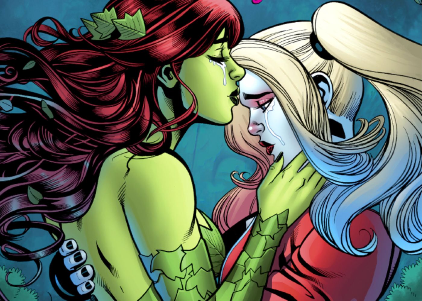 Harley Quinn Poison Ivy Forehead Kiss