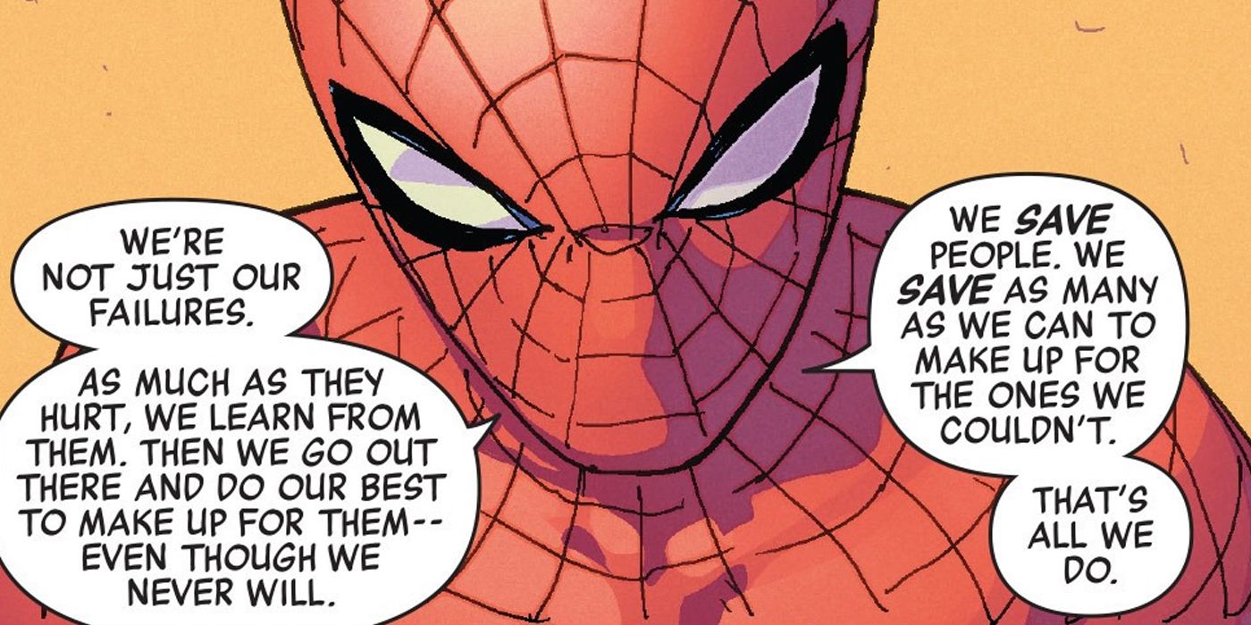 An image of Spider-Man encouraging Medusa during Marvel's Inhuman Error special