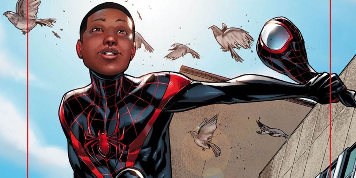 Miles Morales smiles with his mask off in Spider-Man comics
