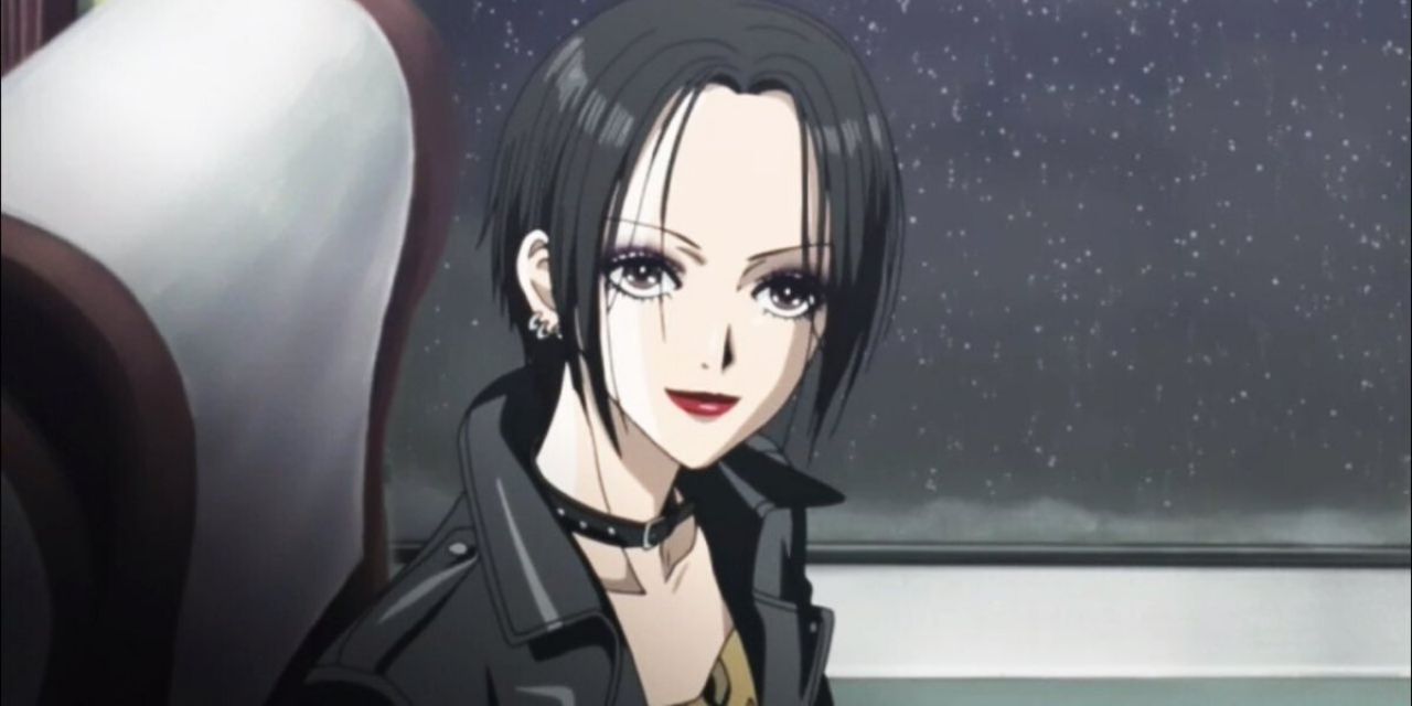 Nana Osaki sitting on a train in Nana.