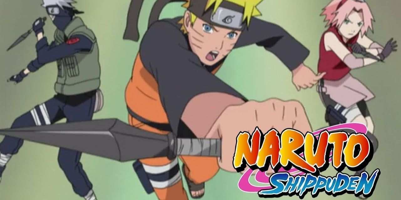 Naruto Shippuden Opening 1 showing Naruto, Sasuke, and Sakura