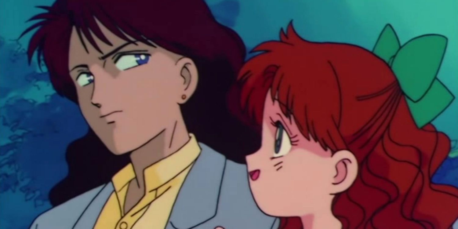 Nephrite and Naru in the '90s Sailor Moon anime.