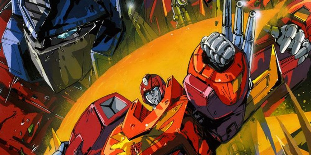 A imagem mostra Optimus Prime e Rodimus Prime nos Transformers