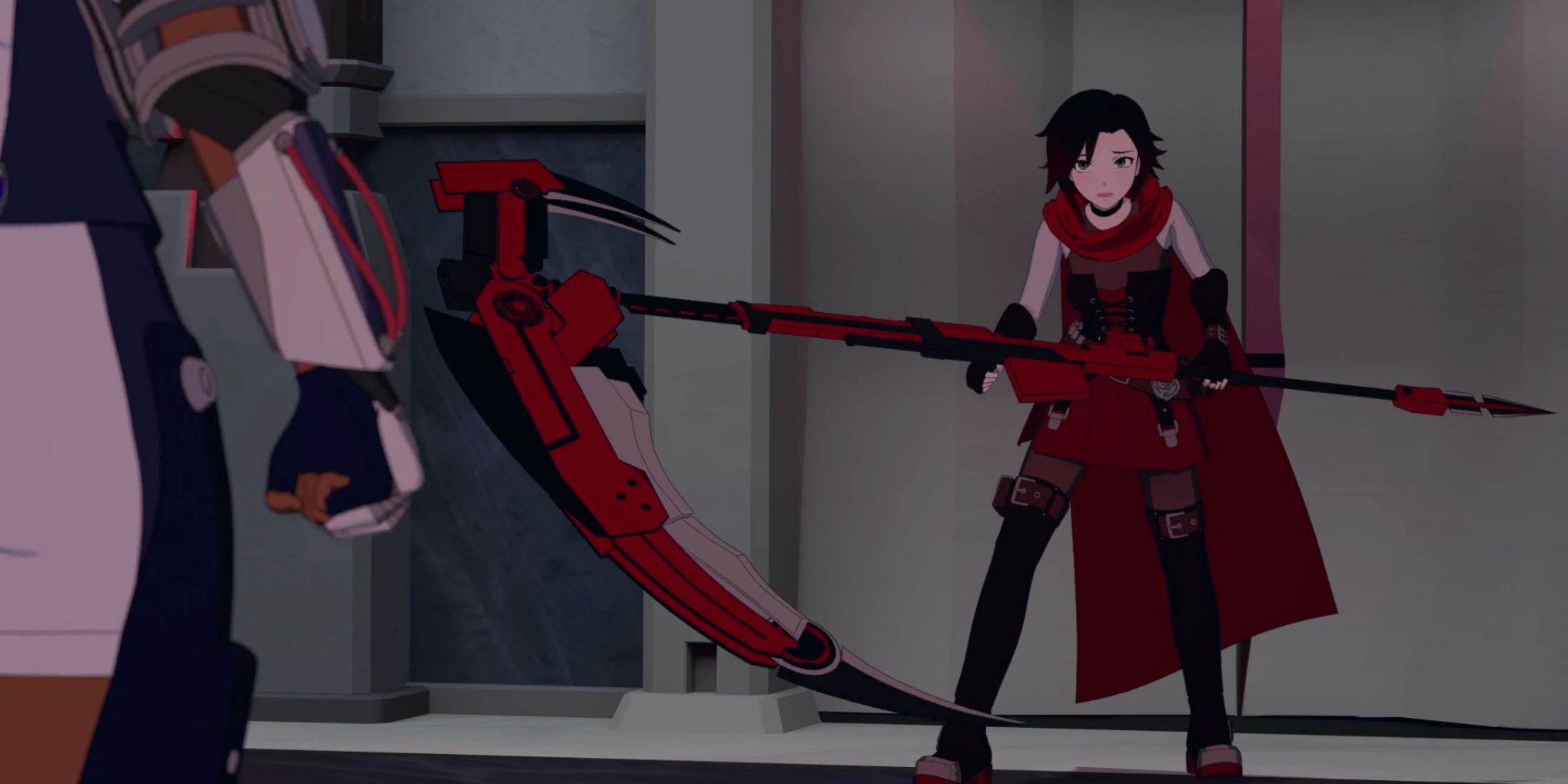 Ruby And Crescent Rose VS Harriet In RWBY Vol 7