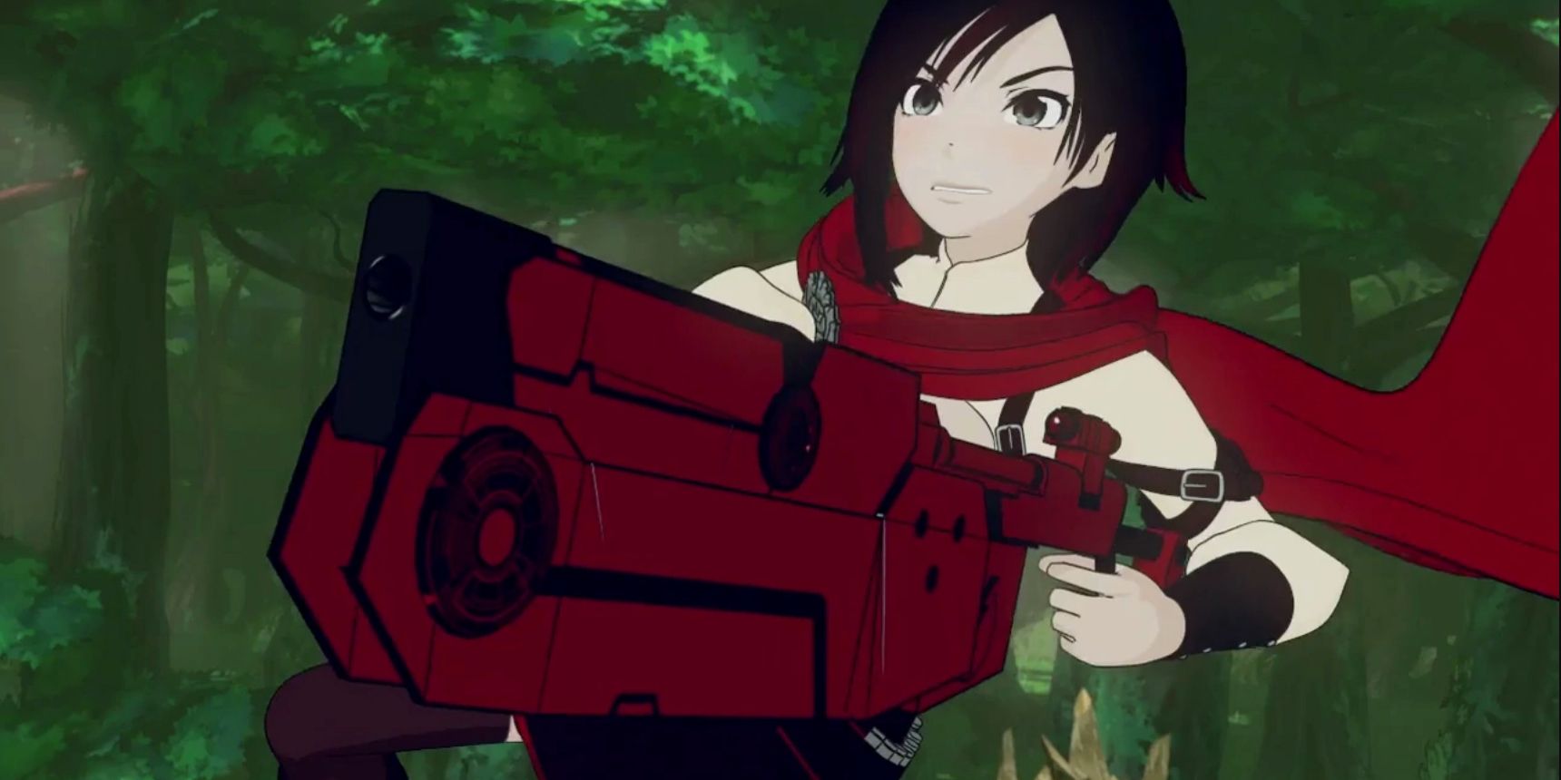 Ruby Using Crescent Rose As A Gun Instead Of A Scythe In RWBY