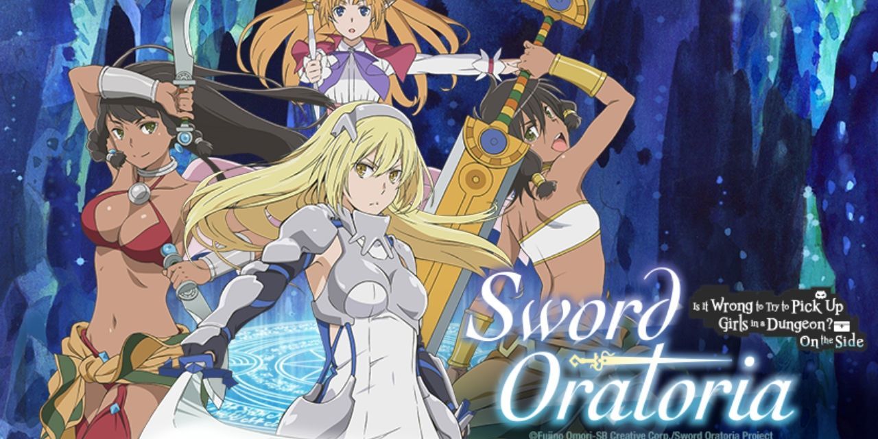 The main cast of Is it Wrong to Try to Pick Up Girls in a Dungeon? On the Side: Sword Oratoria.