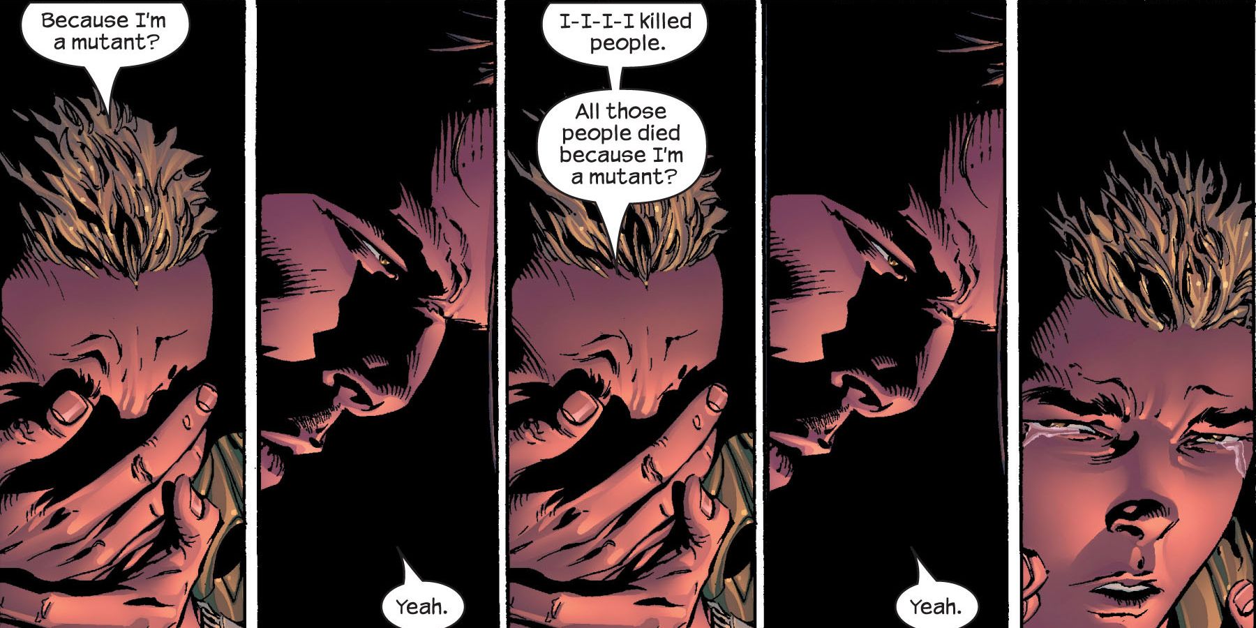 Ultimate X-Men 41 - 誤って人を殺した若いミュータントと話すウルヴァリン