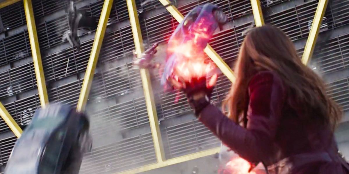 Wanda attacking Iron Man