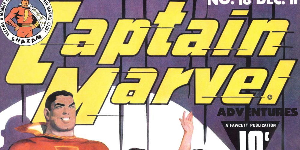 The cover to a Fawcett Comics issue of Captain Marvel. 