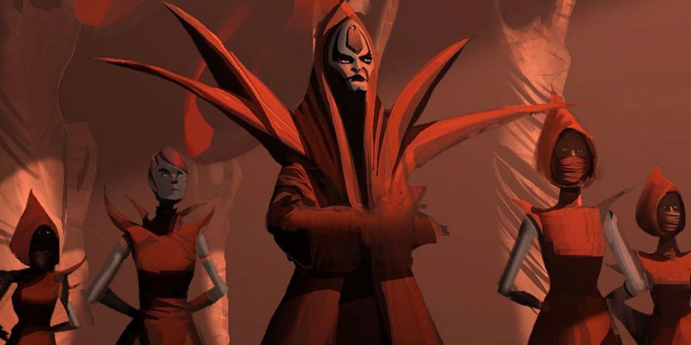 The Nightsisters assembled in Star Wars: The Clone Wars.