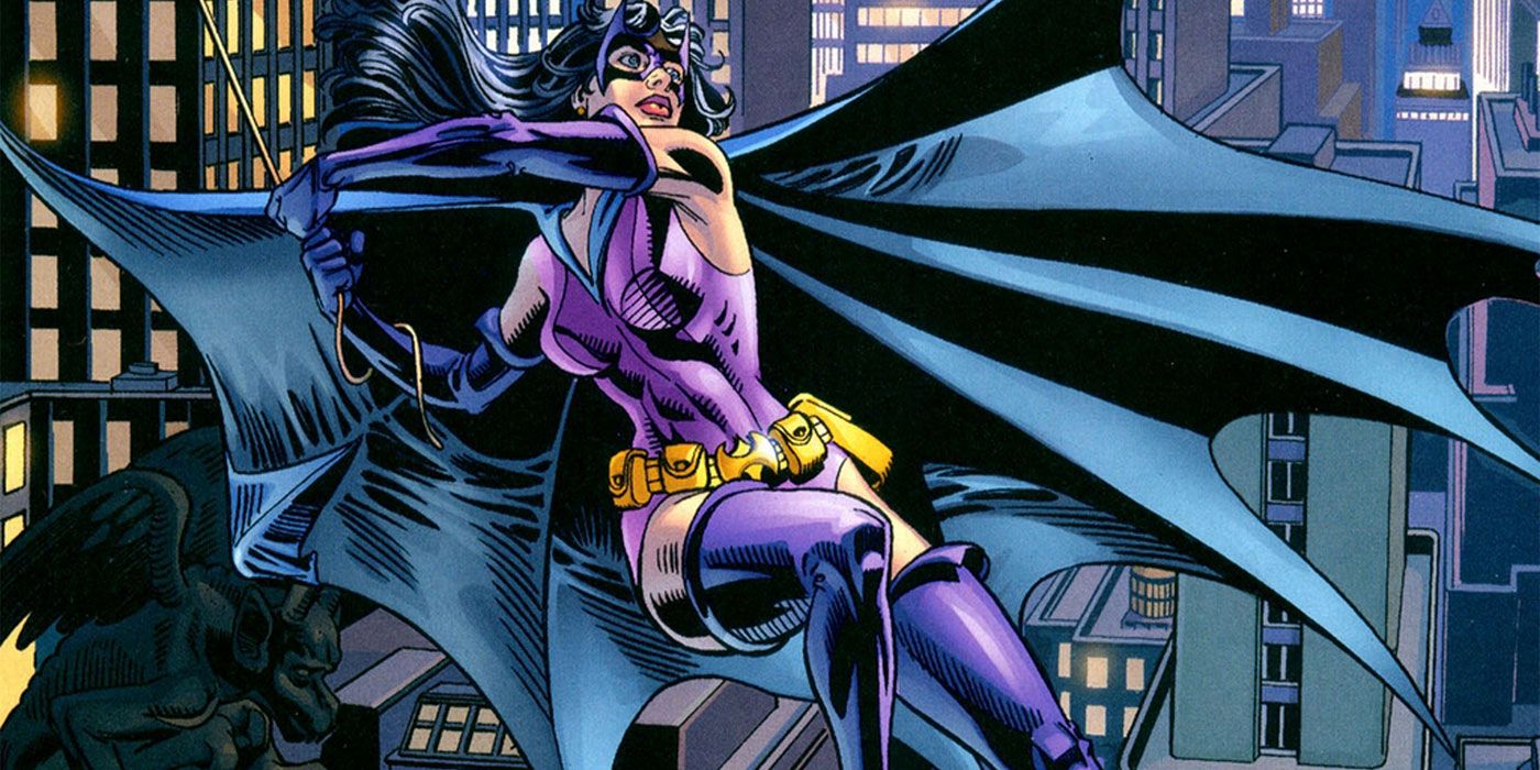 Helena Wayne swings through Earth-2's Gotham as the Huntress