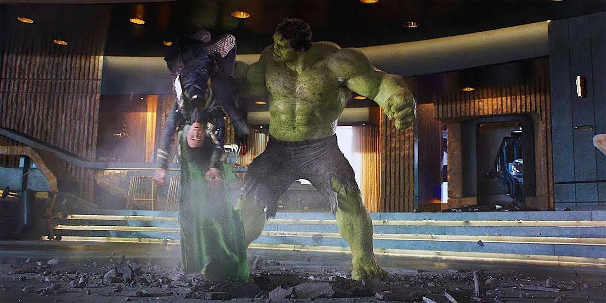 The Hulk throws Loki around in The Avengers