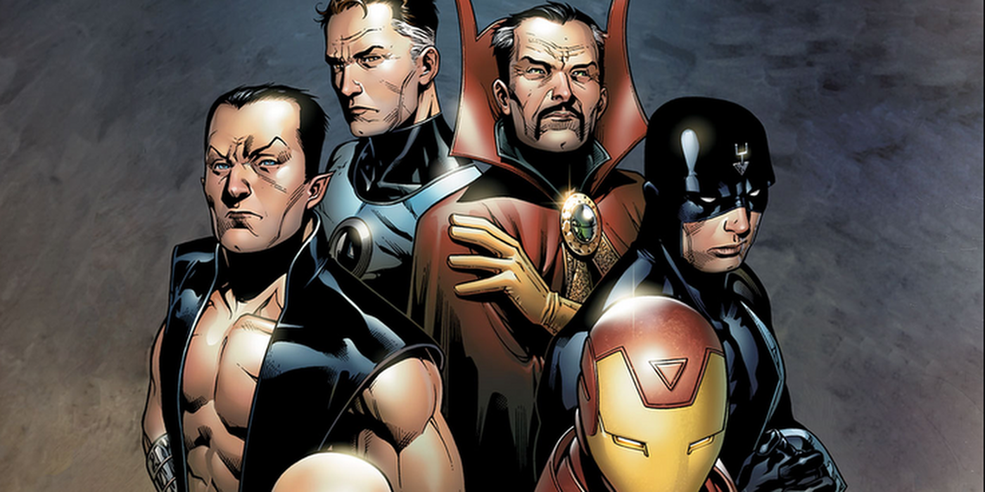 Marvel's Illuminati, Consisting Of Namor, Reed Richards, Doctor Strange, Black Bolt, And Iron Man