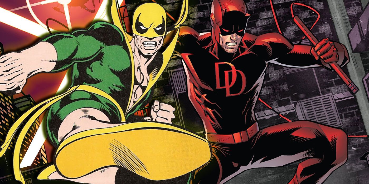 Iron Fist and Daredevil are both in action poses