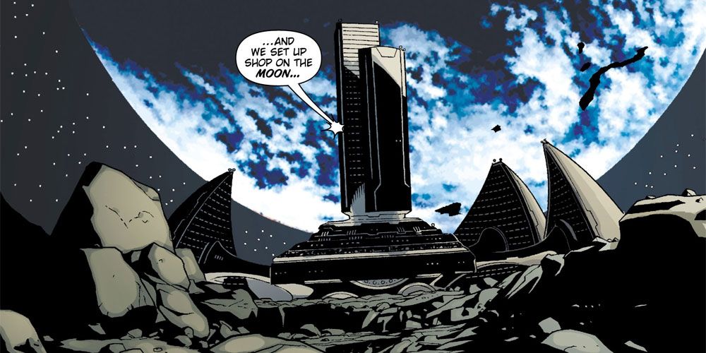 jla watchtower on the moon in DC Comics