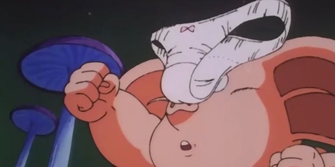 Panties fall on Oolong's head from his wish in Dragon Ball
