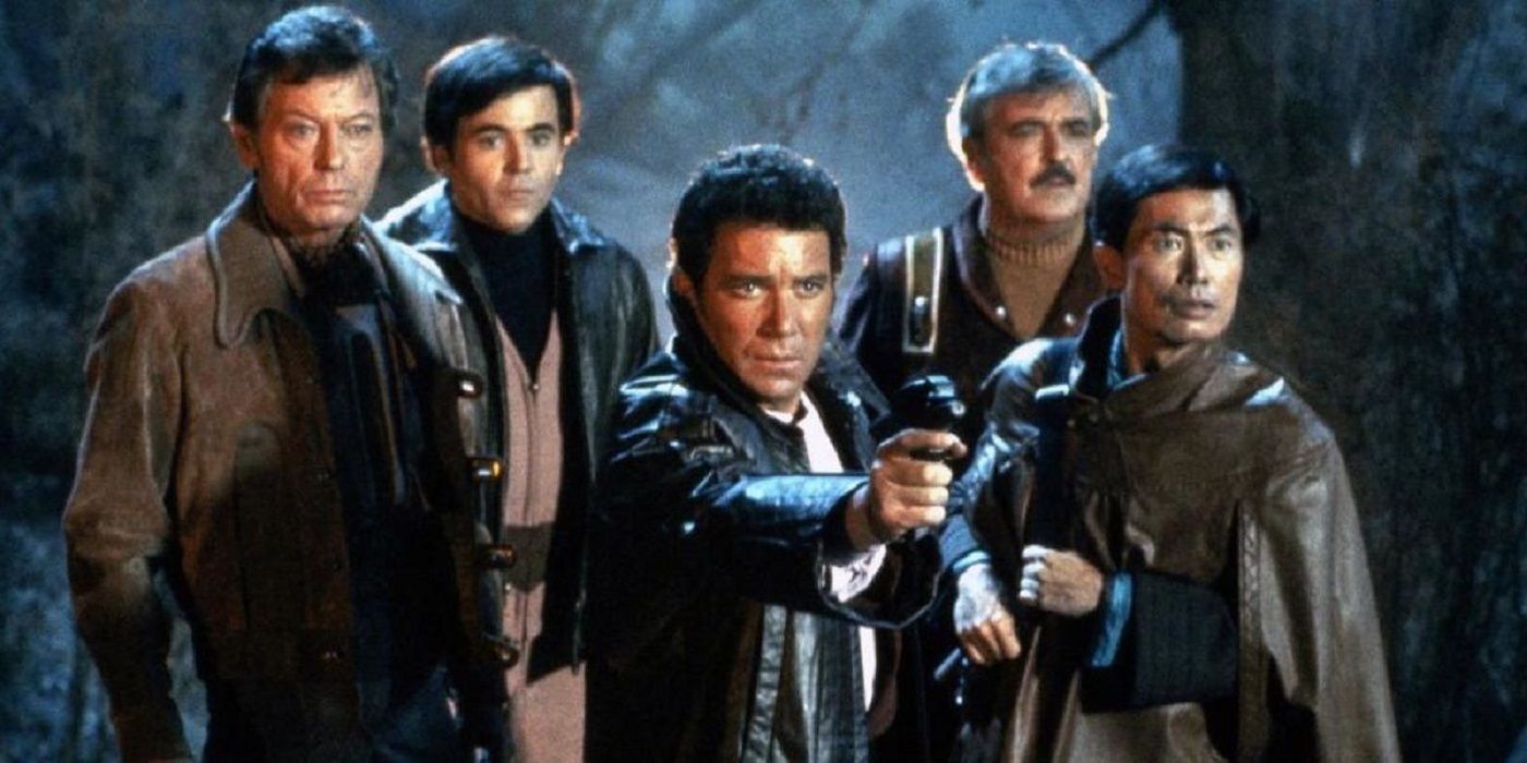 The main crew of Star Trek III The Search for Spock