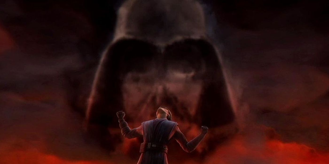 Star Wars Clone Wars anakin tendo a visão de Vader