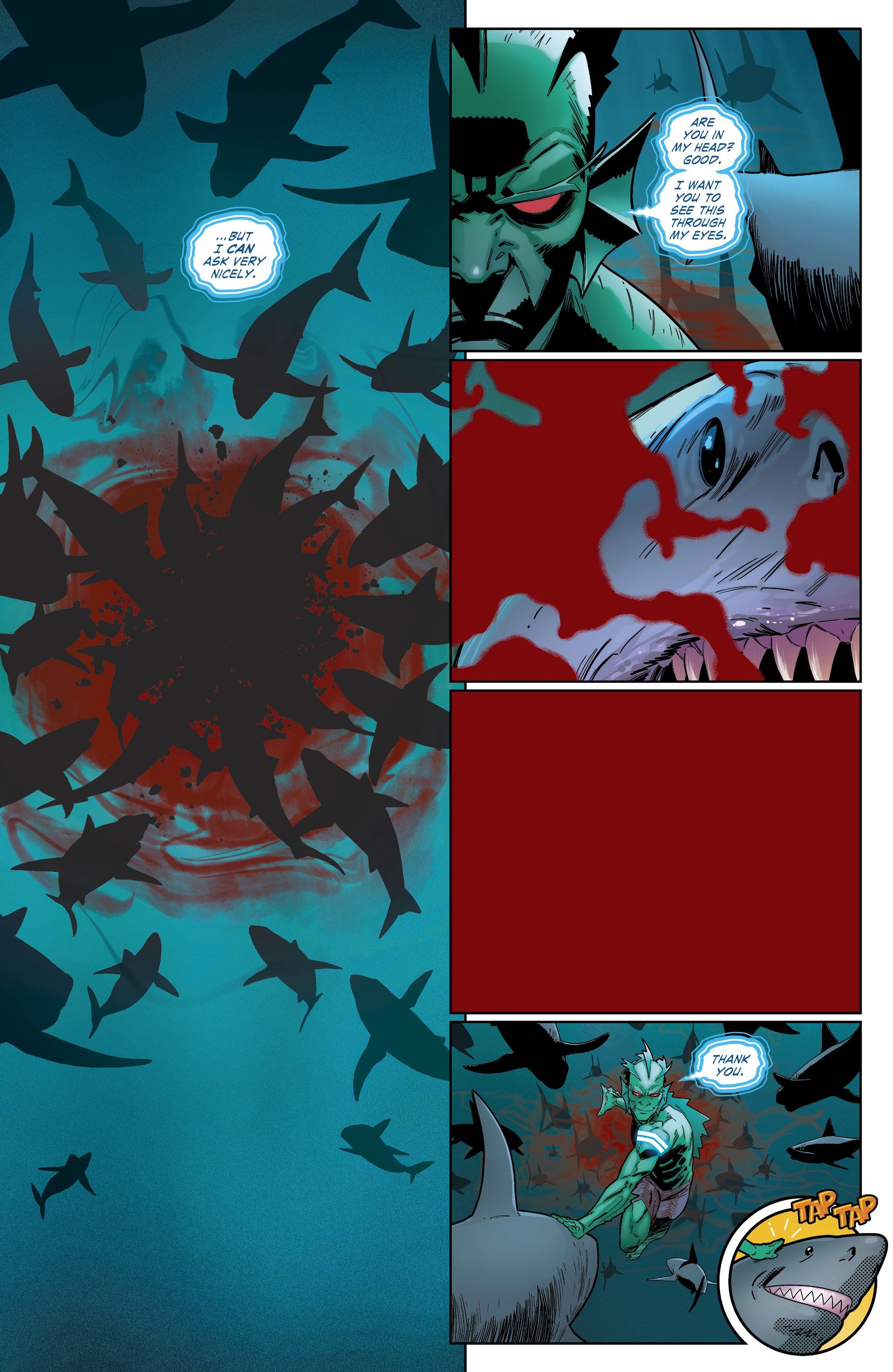 Suicide Squad #3 art - Fin kills Shark