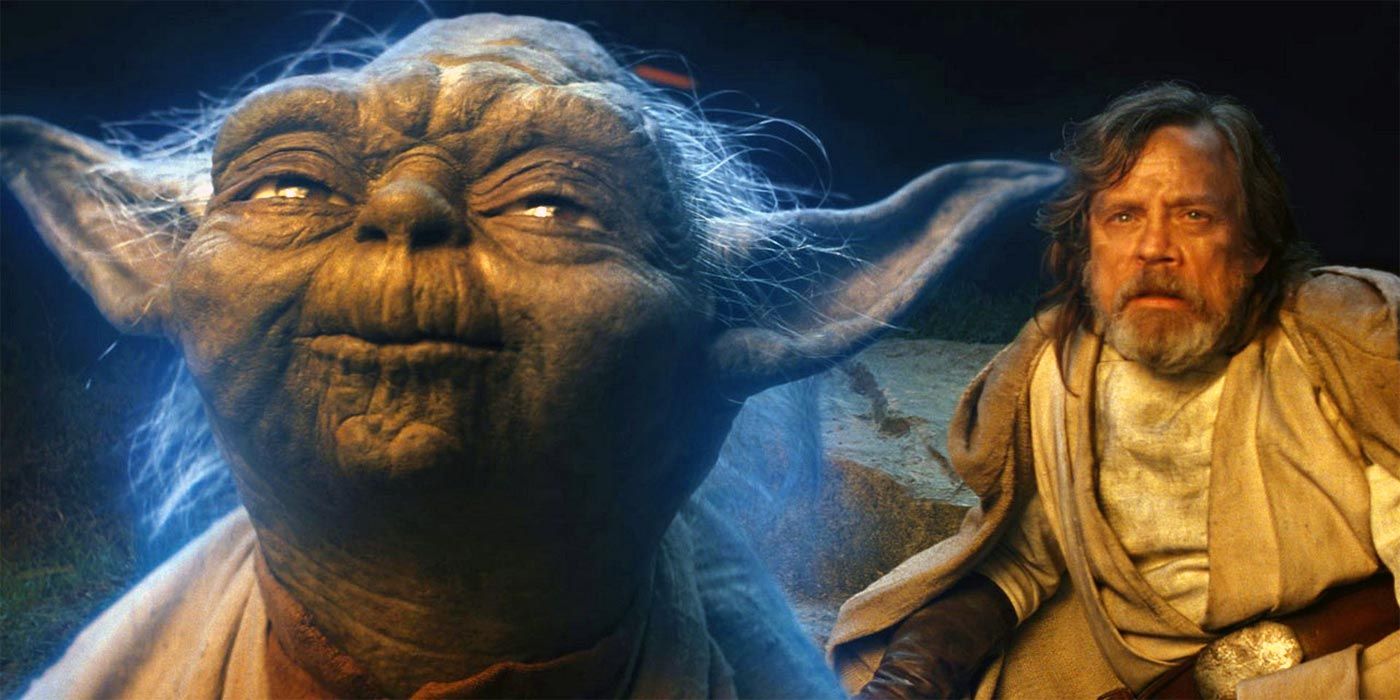 Yoda's Force ghost in Star Wars: The Last Jedi