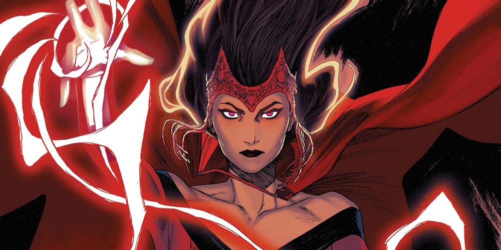 Scarlet Witch using her abilities