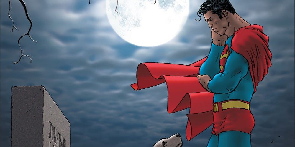 All-Star Superman reflects on things at Pa Kent's grave