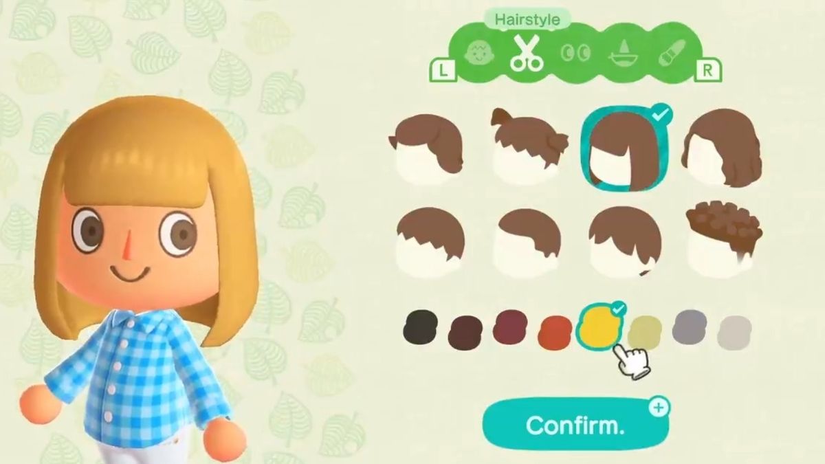 Animal Crossing character creation system