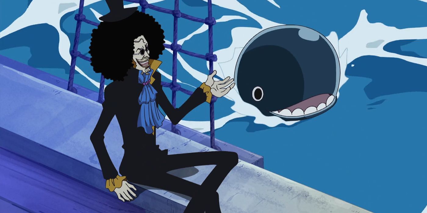 Brook talking to Laboon in One Piece.