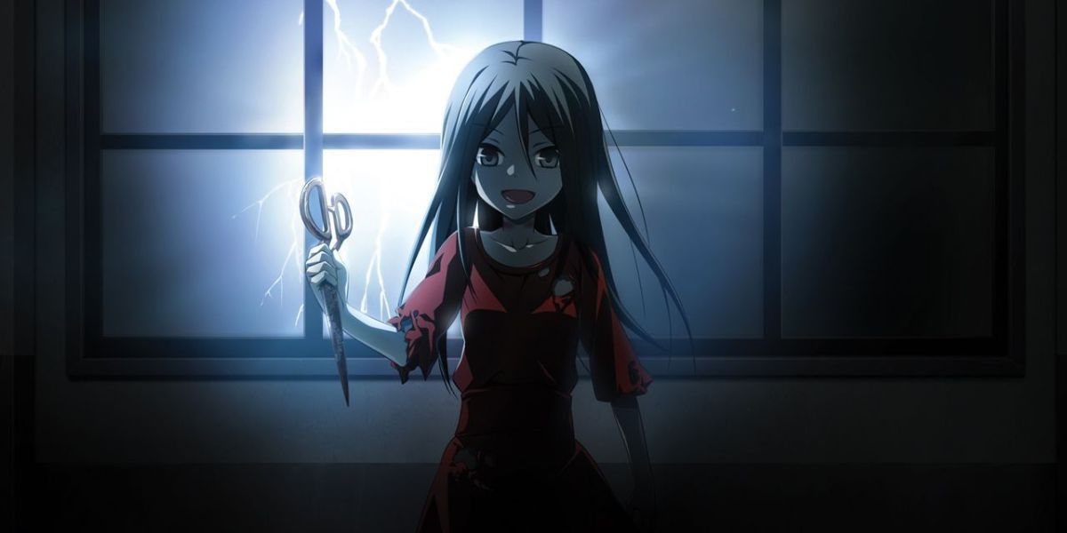 sachiko from corpse party holding a pair of scissors