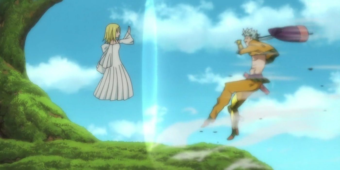 Elaine Blowing Ban Away In The Seven Deadly Sins