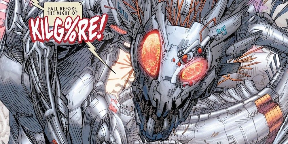The robotic alien known as Kilg%re from DC Comics