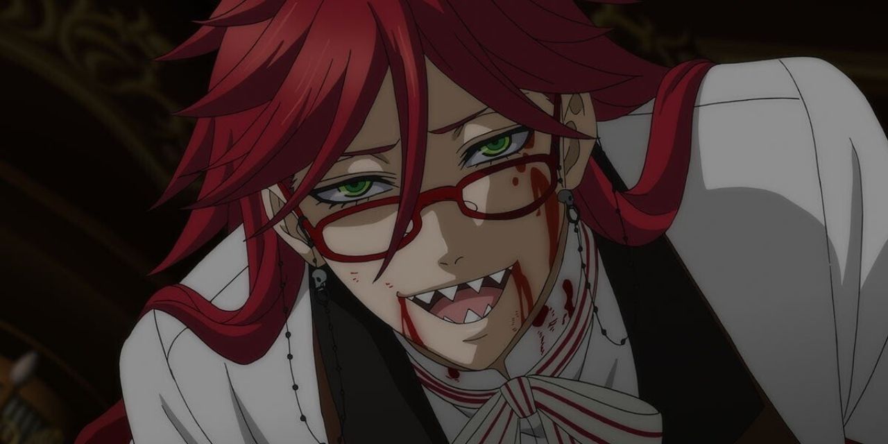 Grell Sutcliff with blood on her face